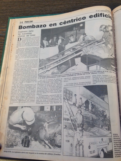 06_La prensa reportó sobre el bombazo del 9 de octubre 1993 en el sede de GAM _RV