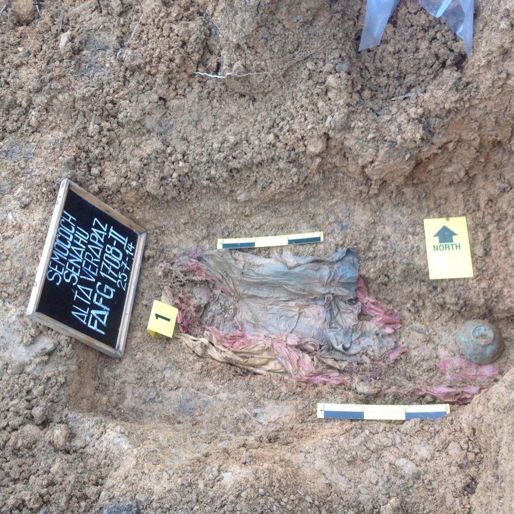 Exhumación realizada en Alta Verapaz año 2014